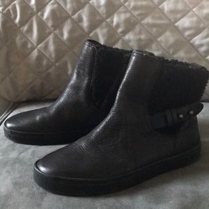 Rag & Bone black leather boots with fleece